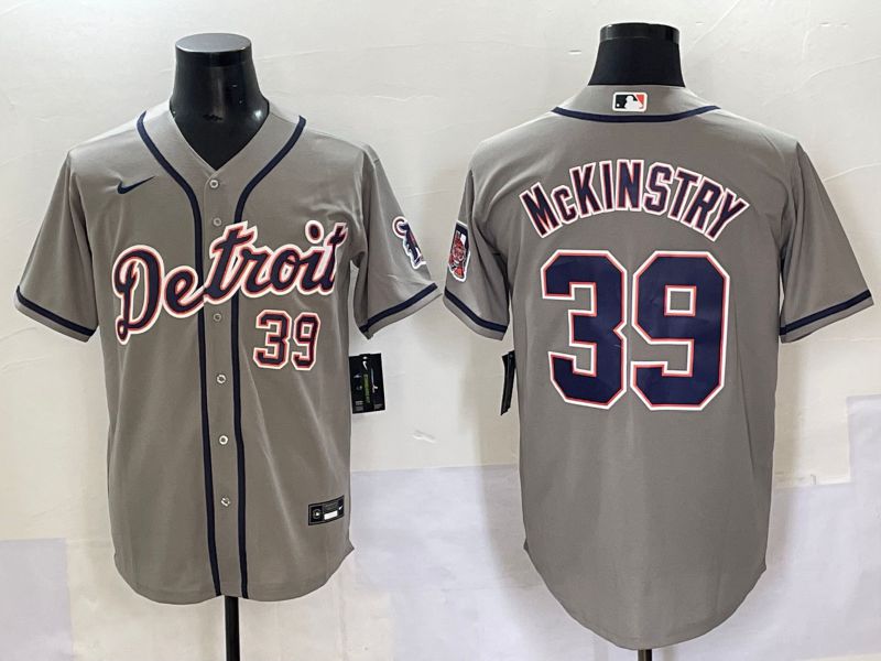 Men 2025 Detroit Tigers #39 Mckinstry Grey Game Nike MLB Jersey style 18->detroit tigers->MLB Jersey
